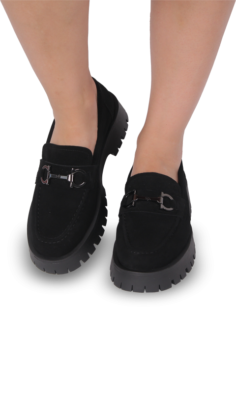 Лофери чорні жіночі (PF1375-21448-3) 4S Shoes Mossani