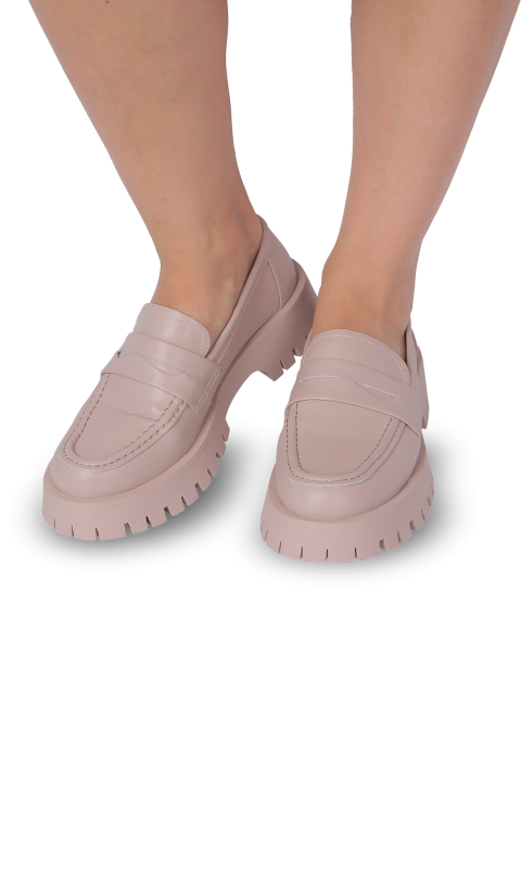Лофери бежеві жіночі (PF1375-83882-5) 4S Shoes Mossani