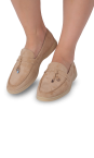 Лофери бежеві жіночі (H128-1) 4S Shoes