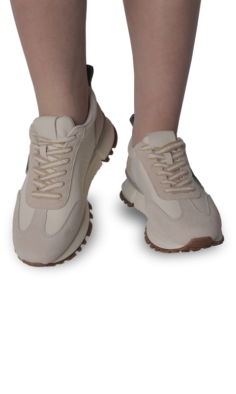 Кросівки жіночі бежево-зелені (230220) 4S Shoes