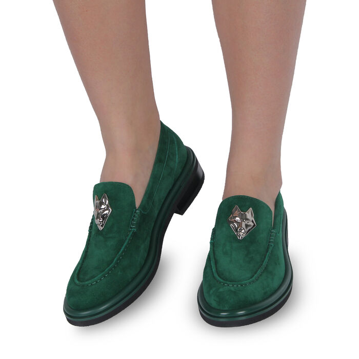 Лофери зелені жіночі (2303-03-A623) 4S Shoes Cruse