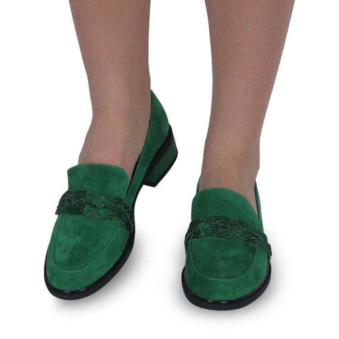 Лофери зелені жіночі (18J1387-03D-3130) 4S Shoes Cruse