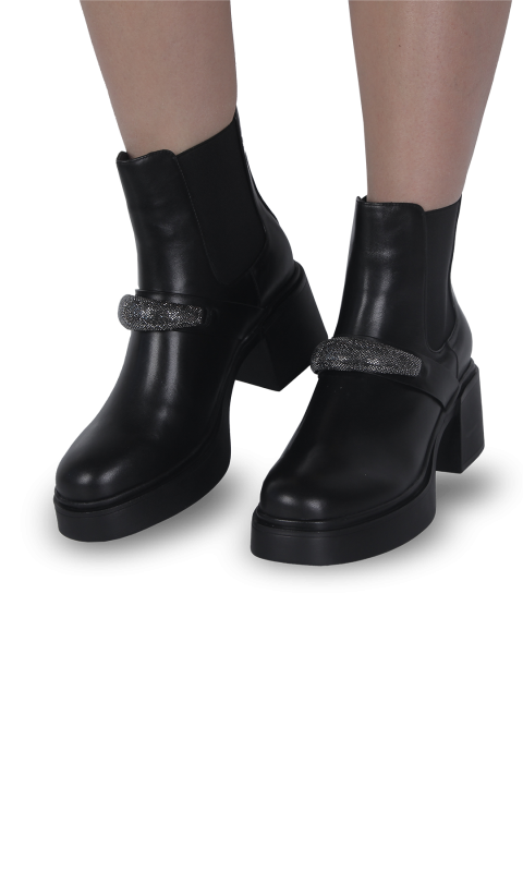 Черевики чорні жіночі (K45-A61D) 4S Shoes Glossi