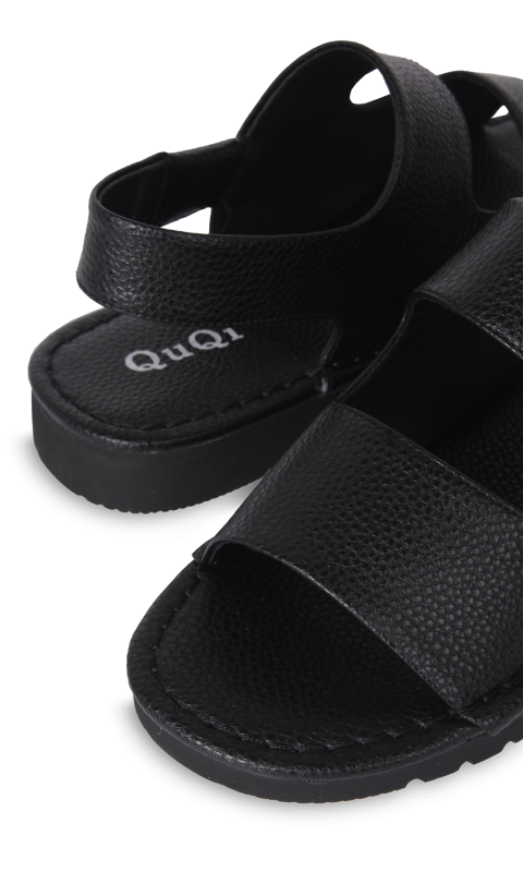 Босоніжки чорні жіночі (Q1912) 4S Shoes QuQi