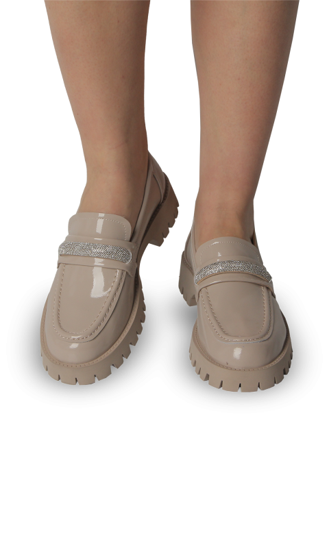 Лофери бежеві жіночі (PW1176-86143-3) 4S Shoes Melanda