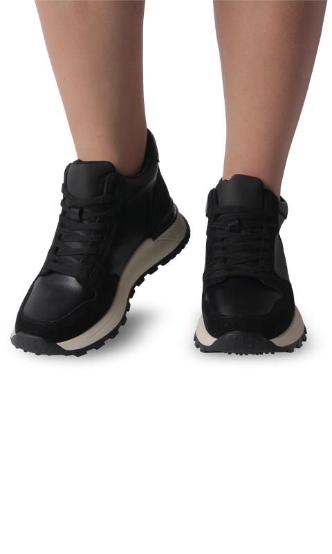 Снікерси чорні жіночі (7672R-H) 4S Shoes Berisstini