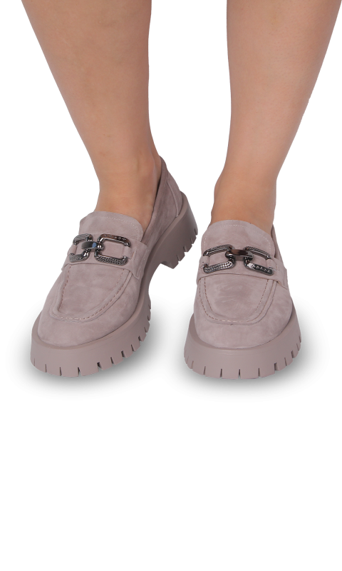 Лофери бежеві жіночі (PF1375-85057-2) 4S Shoes Mossani