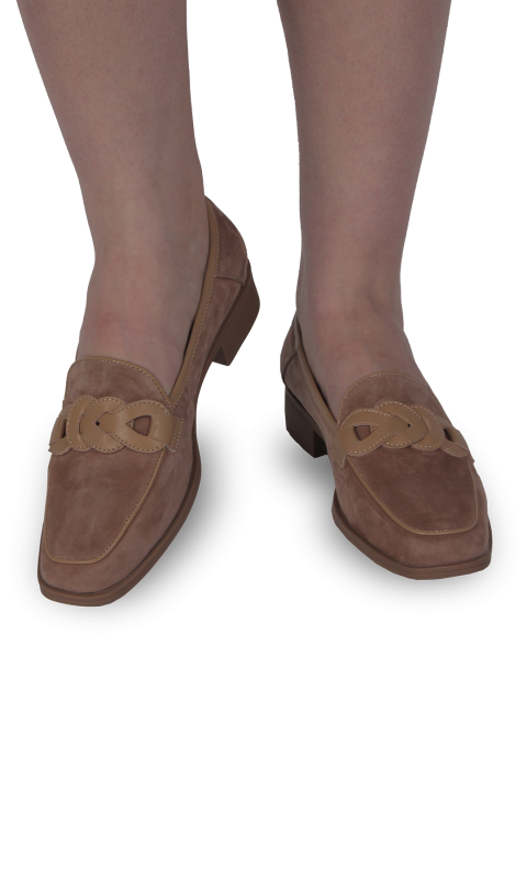 Лофери жіночі бежеві (2462-1-A) 4S Shoes