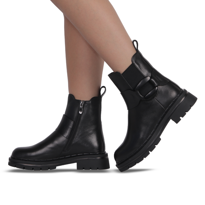 Черевики чорні жіночі (Y82068-1-N1M) 4S Shoes Bonetti