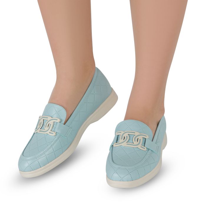 Лофери блакитні жіночі (XY-P195-L669D\10SH) 4S Shoes Glossi